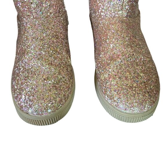 Cat & Jack Boots Girls Size 4 Ankle Gold Glitter - Picture 6 of 16